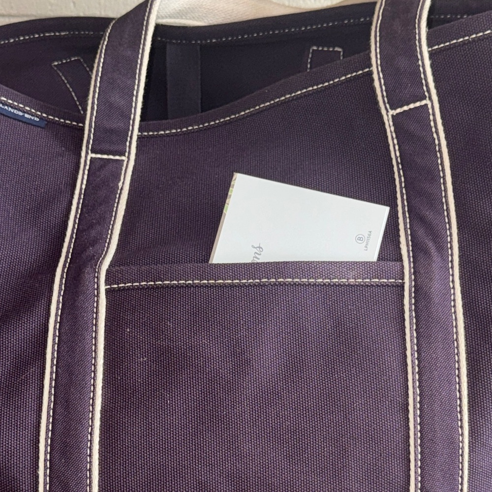 Lands End XL Navy Tote Bag (17x25x11) - Picture 3 of 16